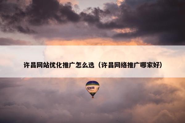 许昌网站优化推广怎么选（许昌网络推广哪家好）
