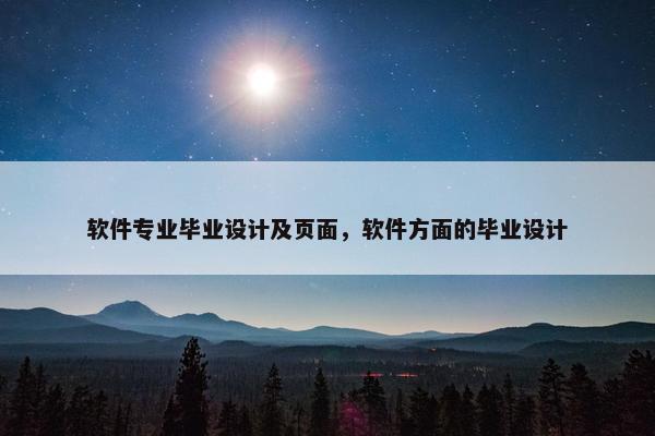 软件专业毕业设计及页面，软件方面的毕业设计