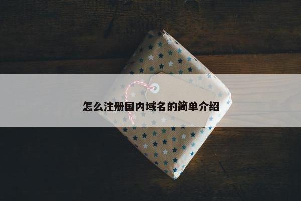 怎么注册国内域名的简单介绍