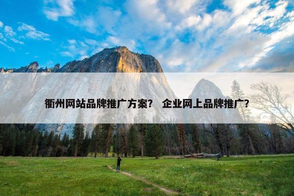 衢州网站品牌推广方案？ 企业网上品牌推广？