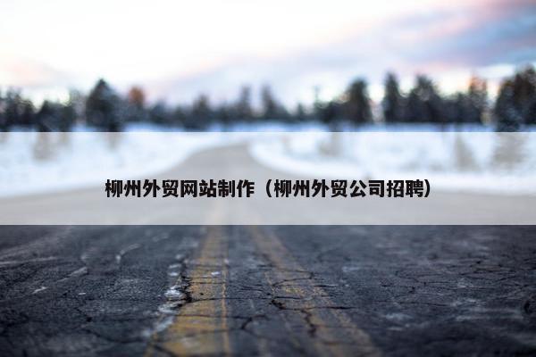 柳州外贸网站制作（柳州外贸公司招聘）