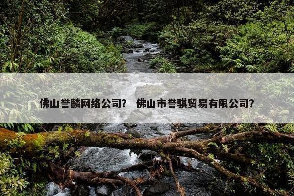 佛山誉麟网络公司？ 佛山市誉骐贸易有限公司？