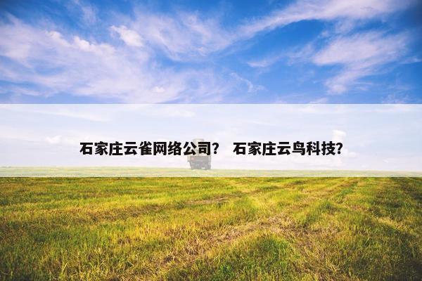 石家庄云雀网络公司？ 石家庄云鸟科技？