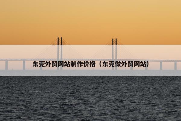 东莞外贸网站制作价格（东莞做外贸网站）
