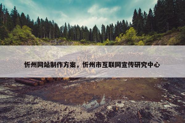 忻州网站制作方案，忻州市互联网宣传研究中心