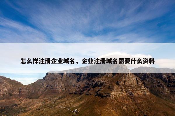 怎么样注册企业域名，企业注册域名需要什么资料
