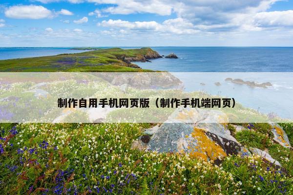 制作自用手机网页版（制作手机端网页）