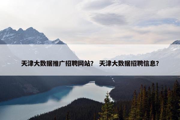 天津大数据推广招聘网站？ 天津大数据招聘信息？
