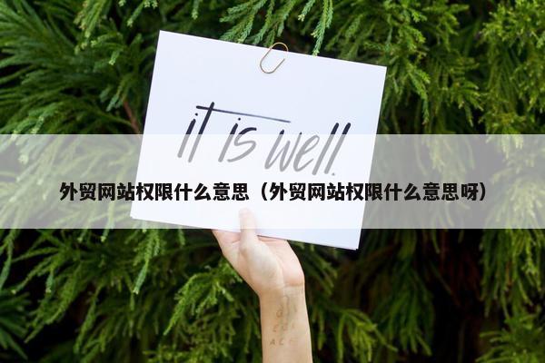 外贸网站权限什么意思（外贸网站权限什么意思呀）