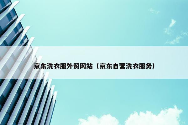 京东洗衣服外贸网站（京东自营洗衣服务）