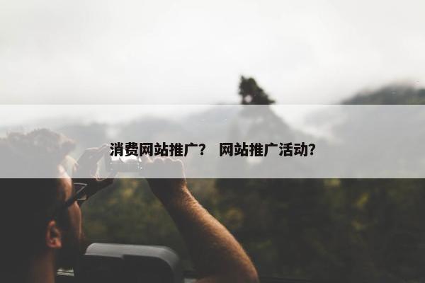 消费网站推广？ 网站推广活动？