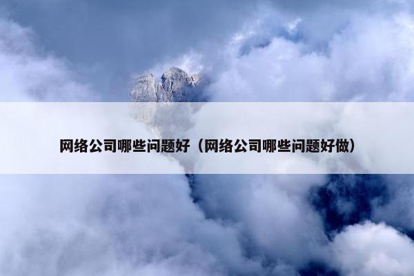 网络公司哪些问题好（网络公司哪些问题好做）