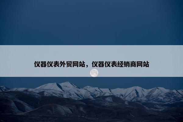 仪器仪表外贸网站，仪器仪表经销商网站