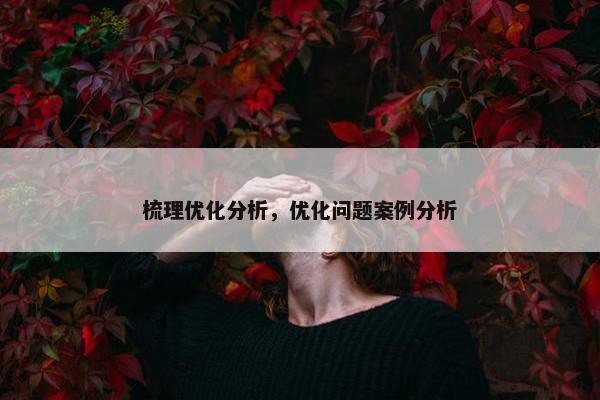 梳理优化分析，优化问题案例分析
