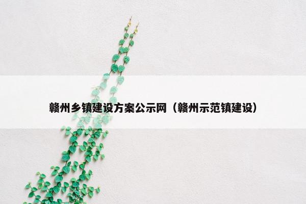 赣州乡镇建设方案公示网（赣州示范镇建设）