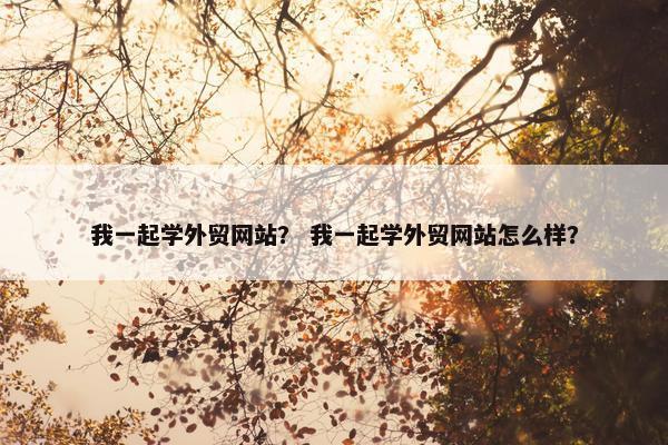 我一起学外贸网站？ 我一起学外贸网站怎么样？