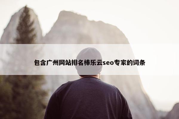 包含广州网站排名棒乐云seo专家的词条