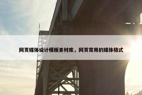 网页媒体设计模板素材库，网页常用的媒体格式