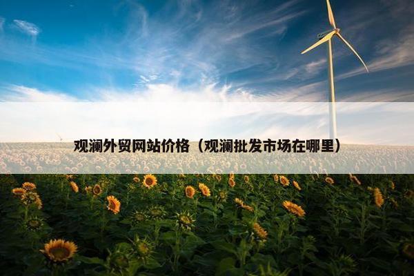 观澜外贸网站价格（观澜批发市场在哪里）