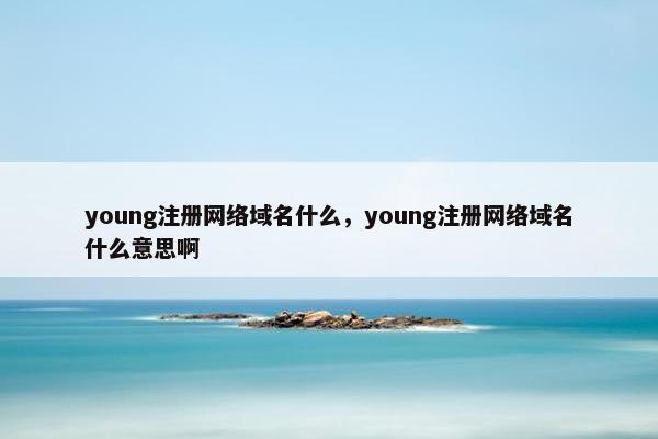 young注册网络域名什么，young注册网络域名什么意思啊