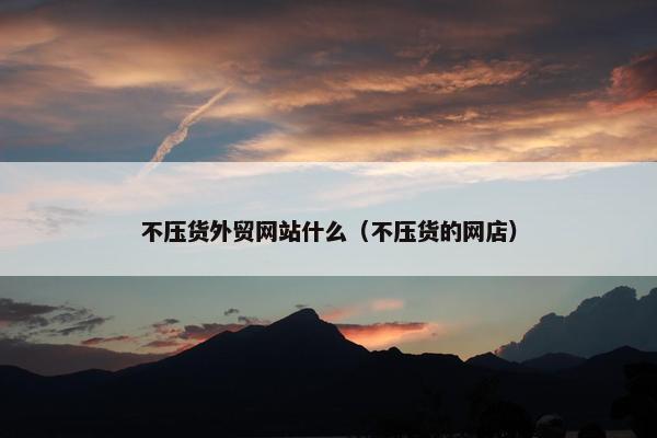 不压货外贸网站什么（不压货的网店）