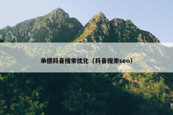 承德抖音搜索优化（抖音搜索seo）