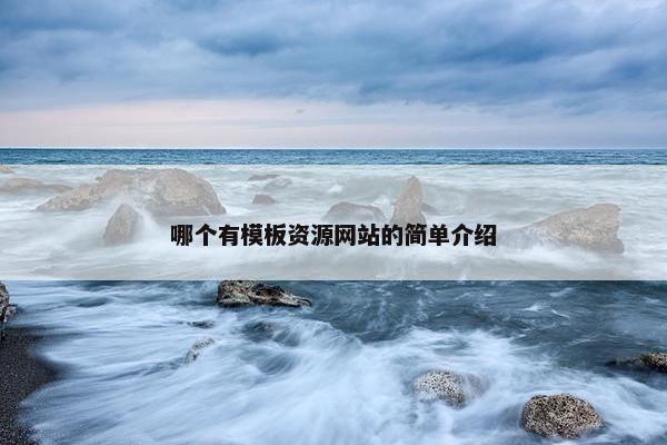 哪个有模板资源网站的简单介绍