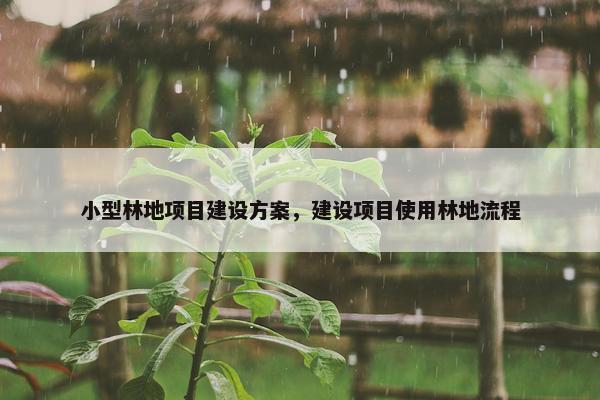 小型林地项目建设方案，建设项目使用林地流程