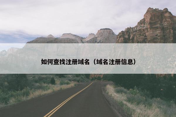 如何查找注册域名（域名注册信息）