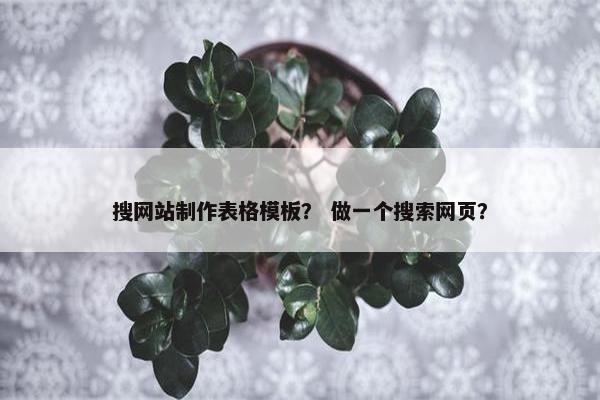 搜网站制作表格模板？ 做一个搜索网页？
