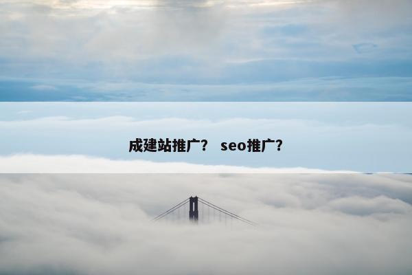 成建站推广？ seo推广？