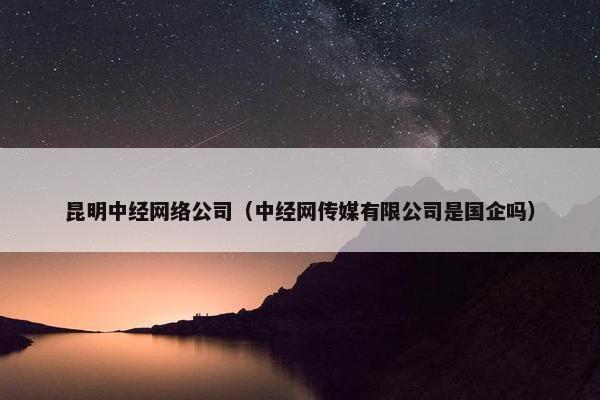 昆明中经网络公司（中经网传媒有限公司是国企吗）