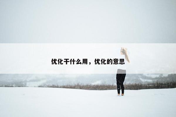 优化干什么用，优化的意思