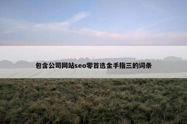 包含公司网站seo零首选金手指三的词条