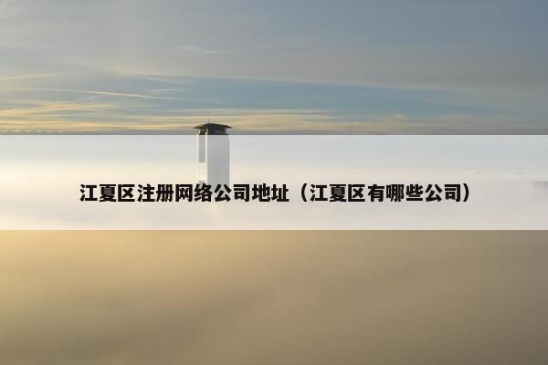江夏区注册网络公司地址（江夏区有哪些公司）