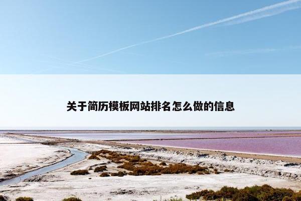 关于简历模板网站排名怎么做的信息