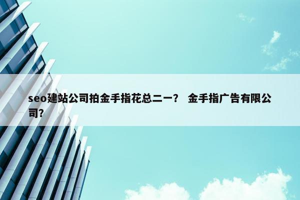 seo建站公司拍金手指花总二一？ 金手指广告有限公司？