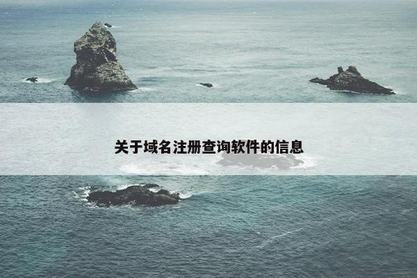 关于域名注册查询软件的信息