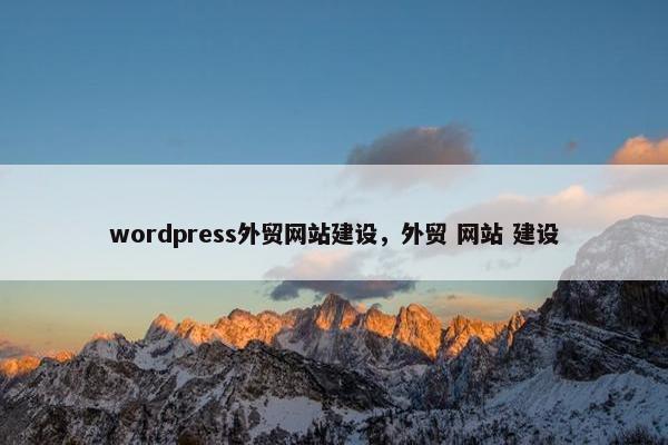 wordpress外贸网站建设，外贸 网站 建设