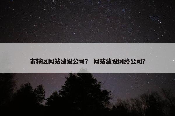 市辖区网站建设公司？ 网站建设网络公司？