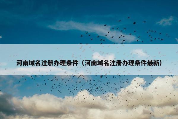 河南域名注册办理条件（河南域名注册办理条件最新）