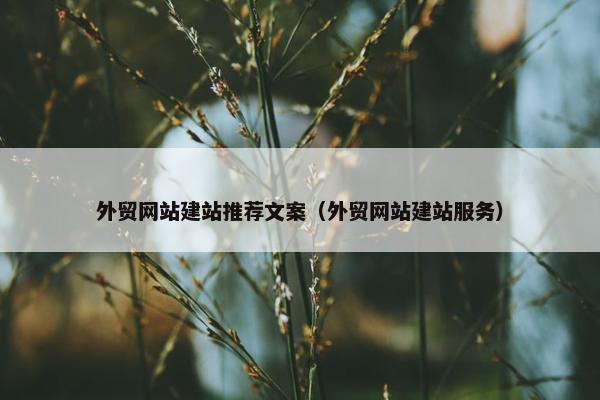 外贸网站建站推荐文案（外贸网站建站服务）