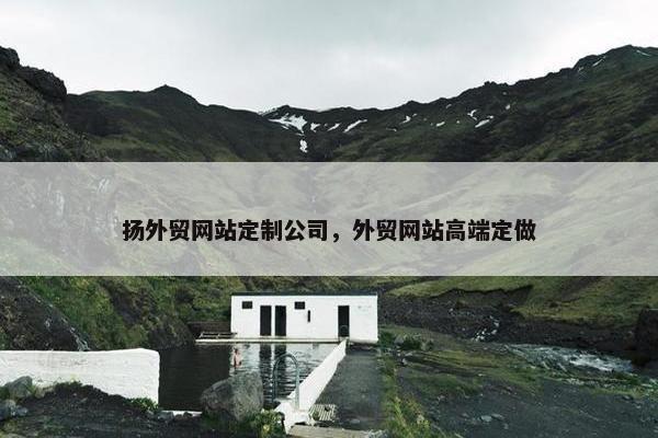 扬外贸网站定制公司，外贸网站高端定做