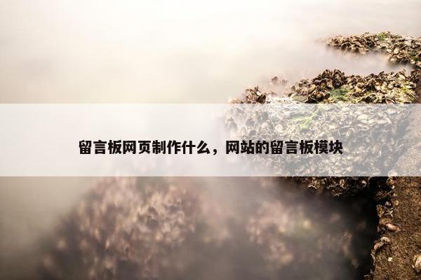 留言板网页制作什么，网站的留言板模块