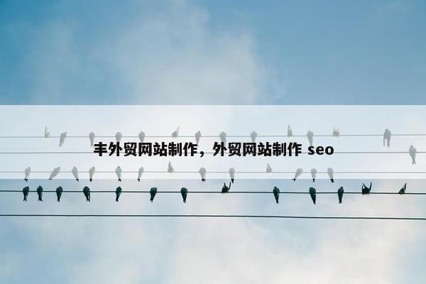 丰外贸网站制作，外贸网站制作 seo