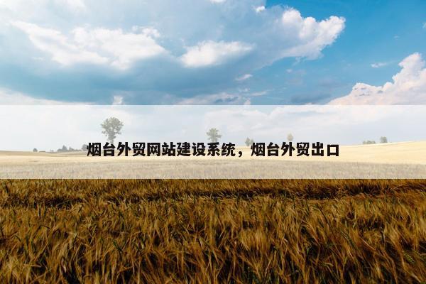 烟台外贸网站建设系统，烟台外贸出口