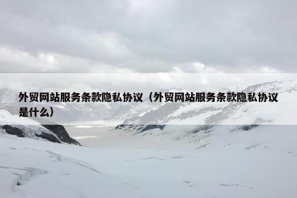 外贸网站服务条款隐私协议（外贸网站服务条款隐私协议是什么）