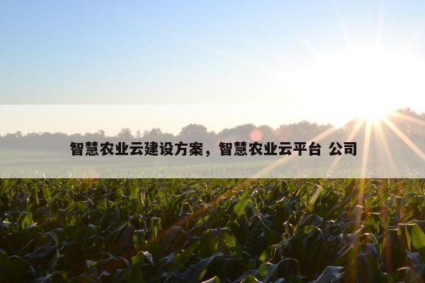 智慧农业云建设方案，智慧农业云平台 公司