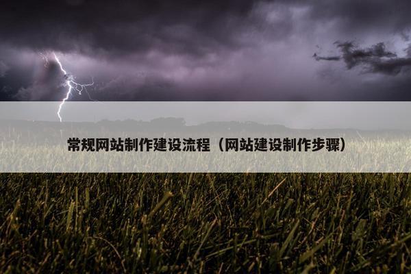 常规网站制作建设流程（网站建设制作步骤）