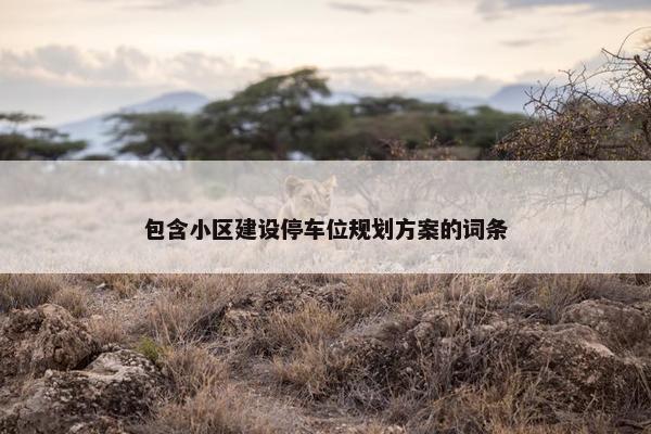 包含小区建设停车位规划方案的词条